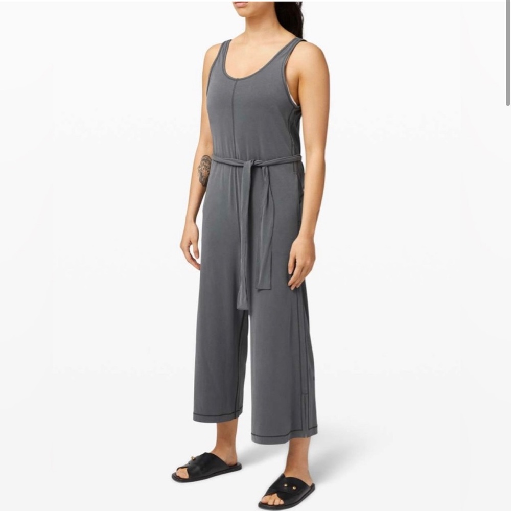 Lululemon Women's Ease of it All Graphite
Grey Jumpsuit Size 12 BUTTERY SOFT!